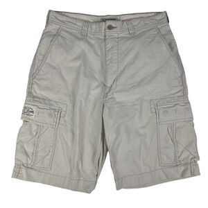 VTG Polo Jeans Company Beige Authentic Military Trousers Cotton Shorts Mens 34
